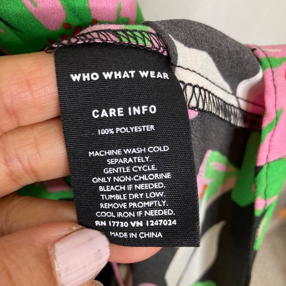 Who What Wear Women’s Floral Wrap Midi Dress Sleeveless V-Neck Ruffle Hem Size M - Picture 11 of 12